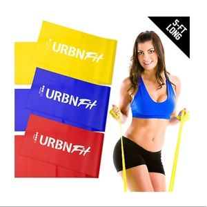 3 Long Resistance Bands and 1 Door Anchor - NEW